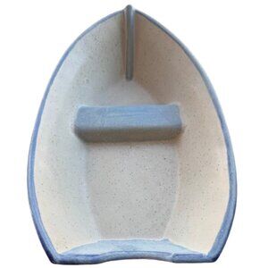 Nantucket Stoneware Row Boat Shaped Casserole Serving dish 13.5" X 8"